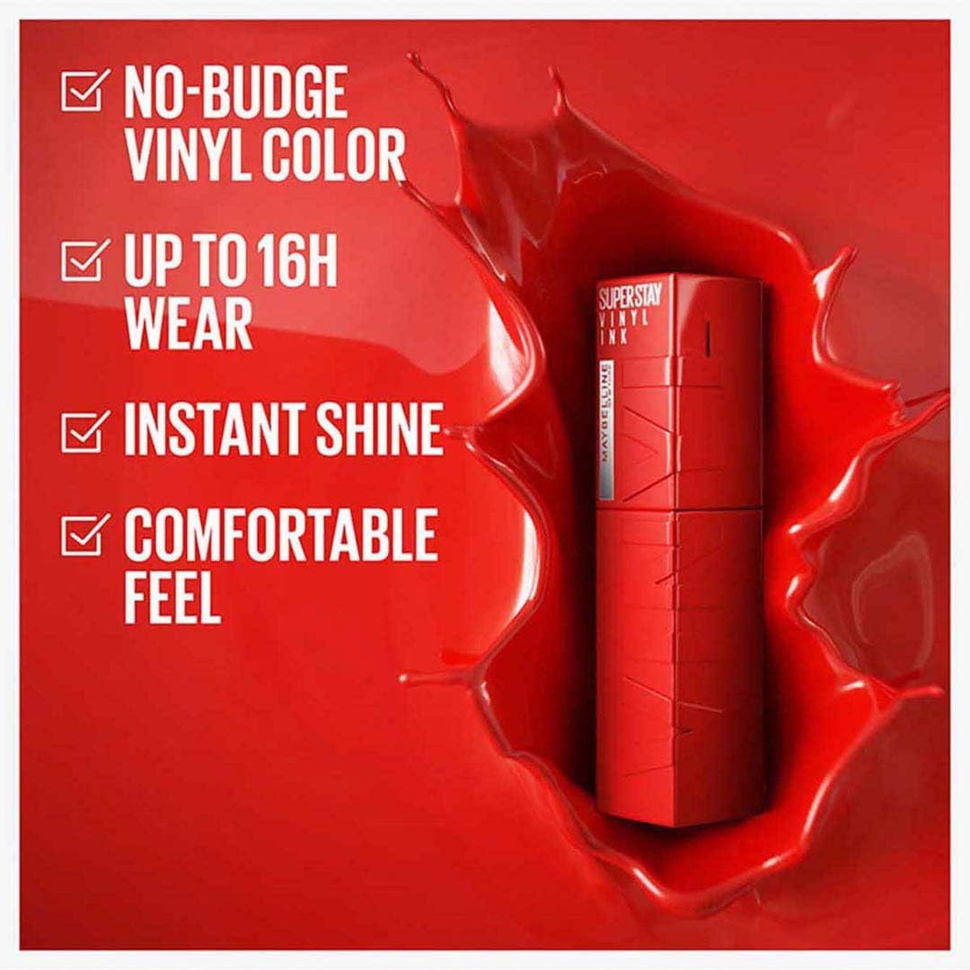 Maybelline New York Super Stay Vinyl Ink Liquid Lipcolor For Long-lasting Shine 15 Peachy