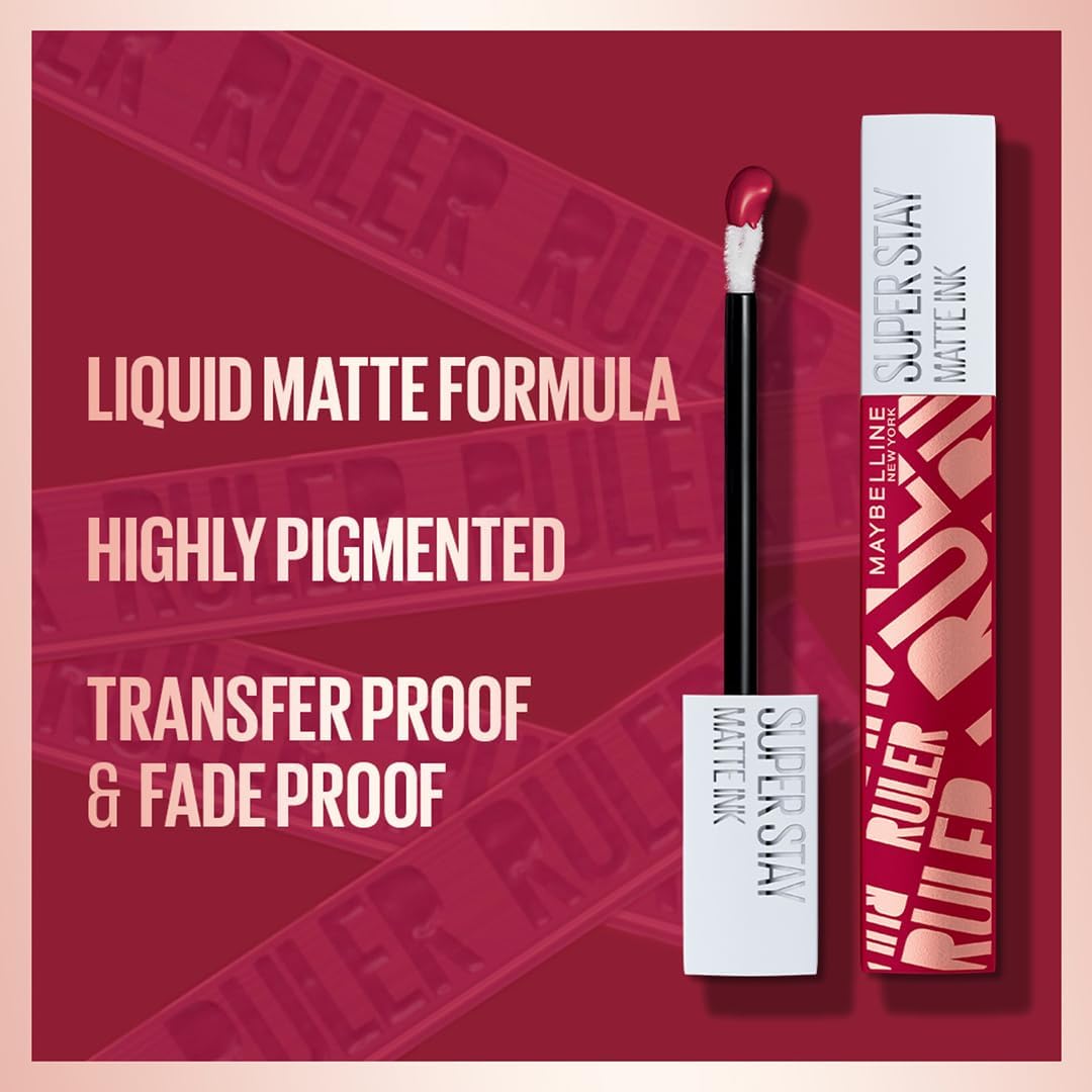 Maybelline New York Super Stay Matte Ink Liquid Lipstick For Long-lasting Matte Color 80 Ruler