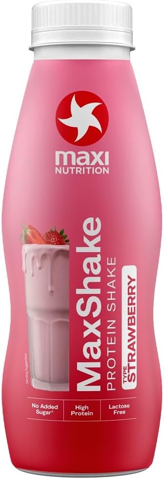 Maxinutrition Maxshake Strawberry Protein Shake 330ml With 25g Protein, Lactose Free & No Added Sugar