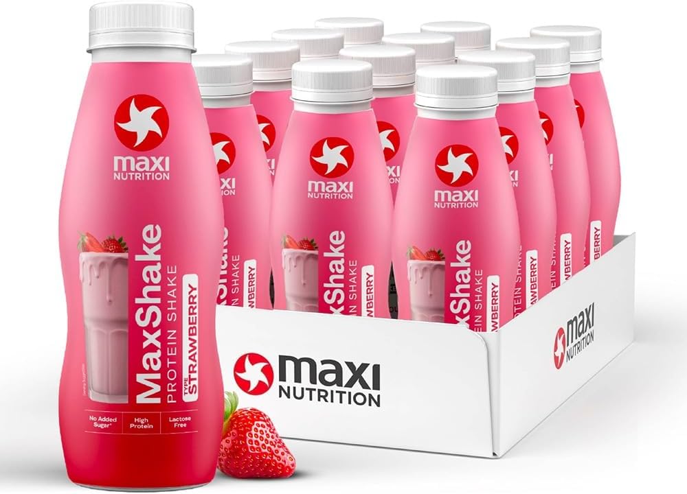 Maxinutrition Maxshake Strawberry Protein Shake 330ml With 25g Protein, Lactose Free & No Added Sugar