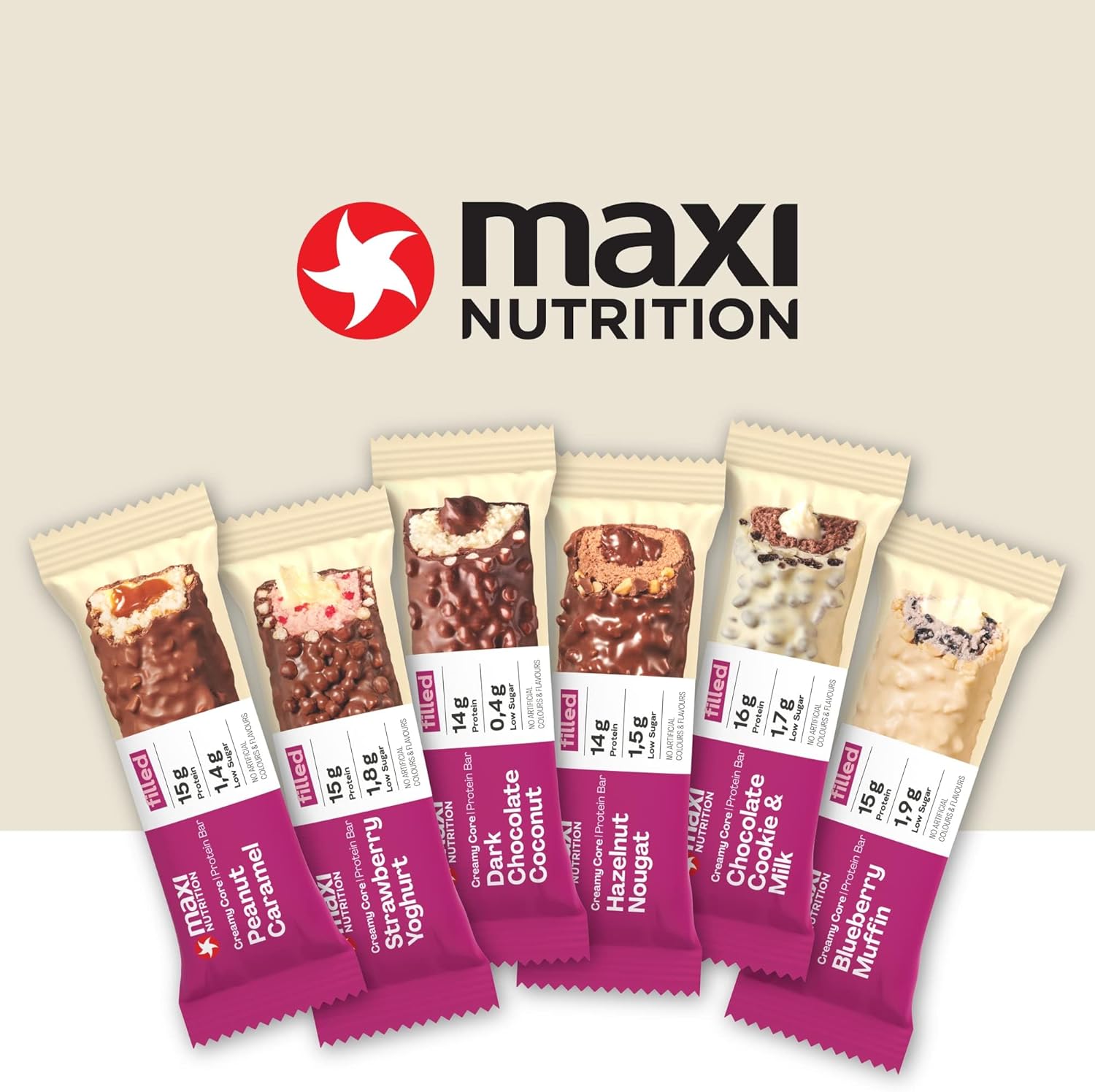 Maxinutrition Hazelnut & Nougat Protein Bar 45g With 16g Protein & No Added Sugar