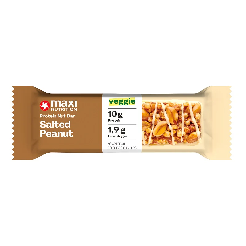 Maxinutrition Vegan Salted Peanut Protein Bar 46g With 10g Plant Protein & No Added Sugar
