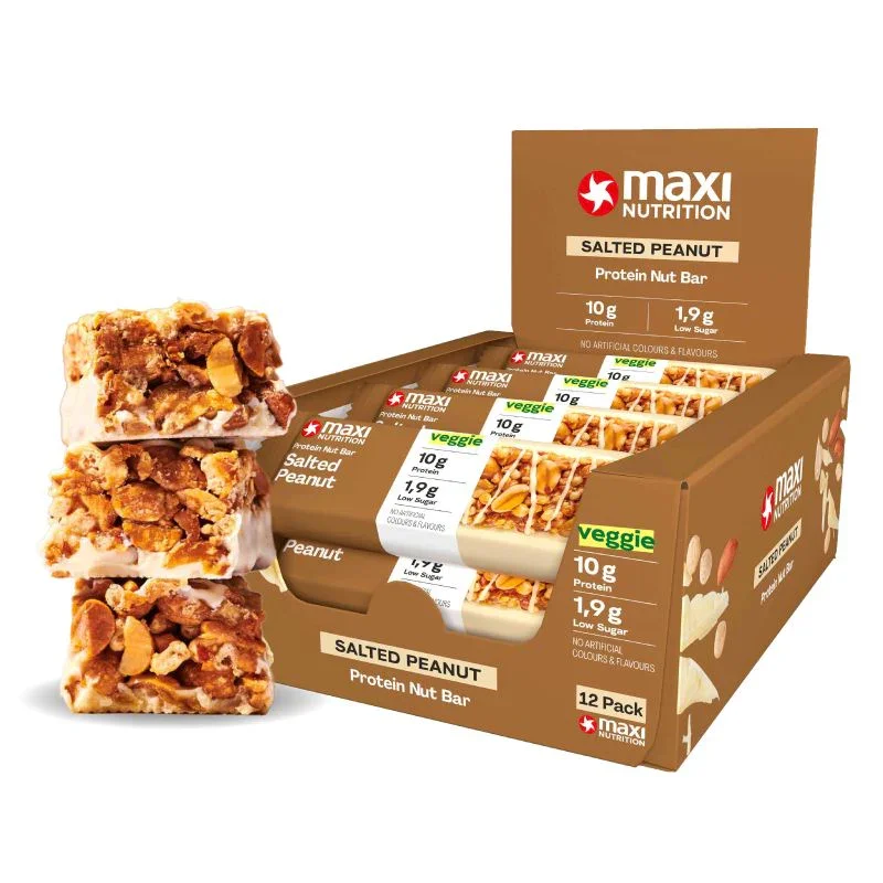 Maxinutrition Vegan Salted Peanut Protein Bar 46g With 10g Plant Protein & No Added Sugar