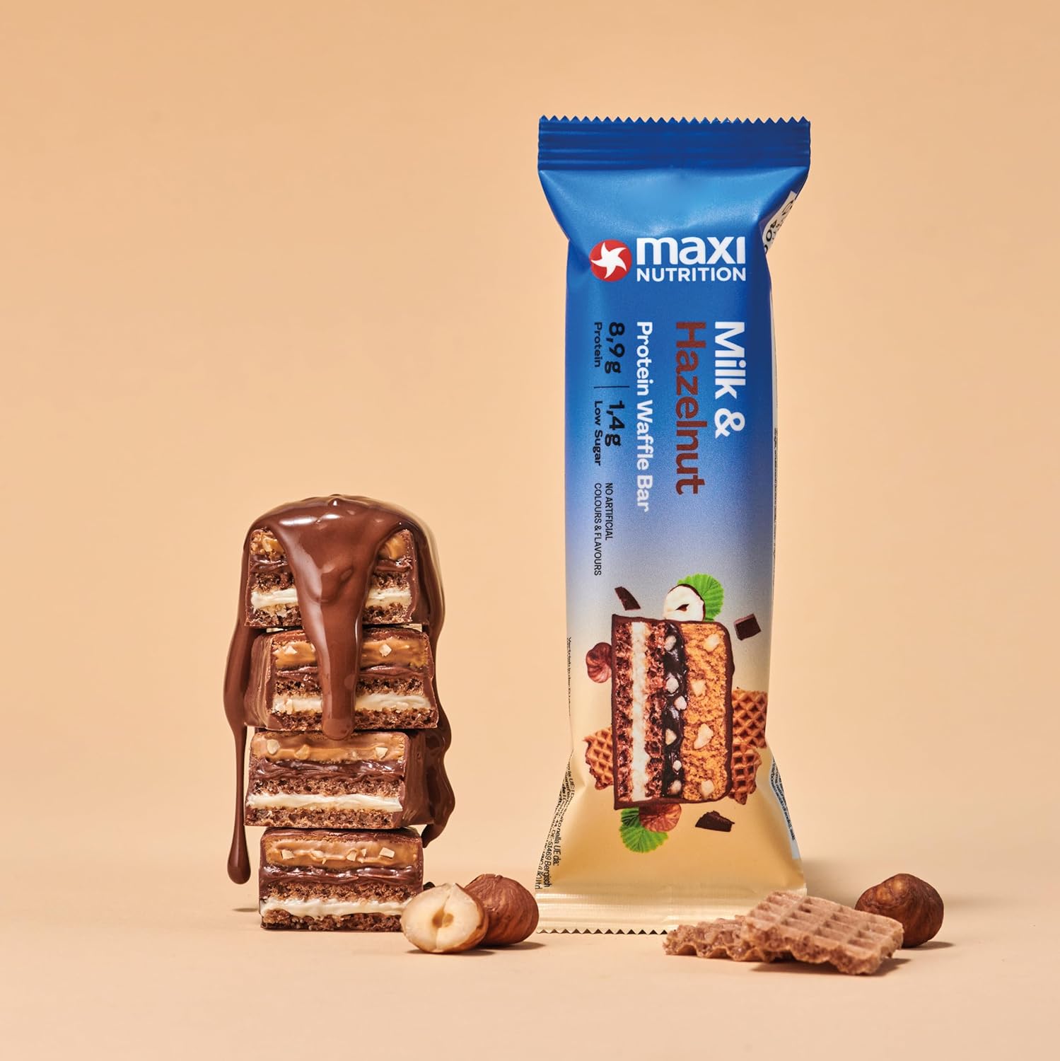 Maxinutrition Milk Hazelnut Protein Bar 40g With 10g Protein & No Added Sugar