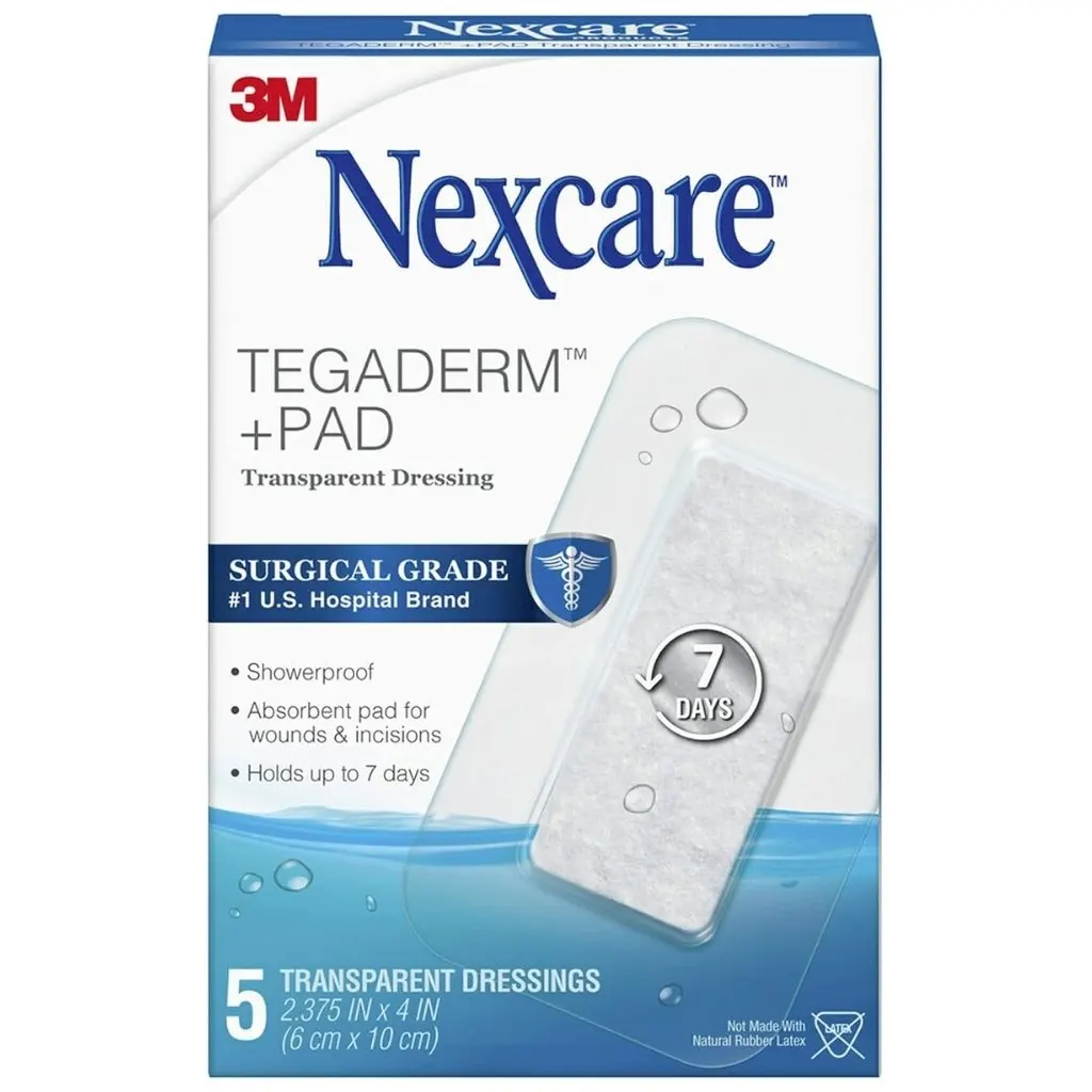 Nexcare Tegaderm + Pad Transparent Dressing 6x10cm, Pack Of 5