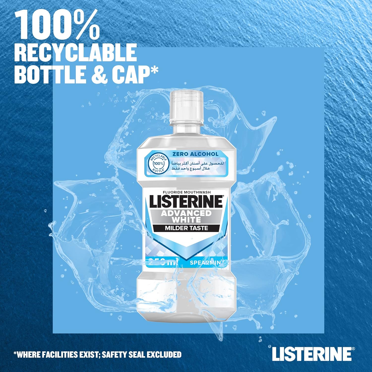Listerine Advanced White Mouthwash 250 Ml (u180244)