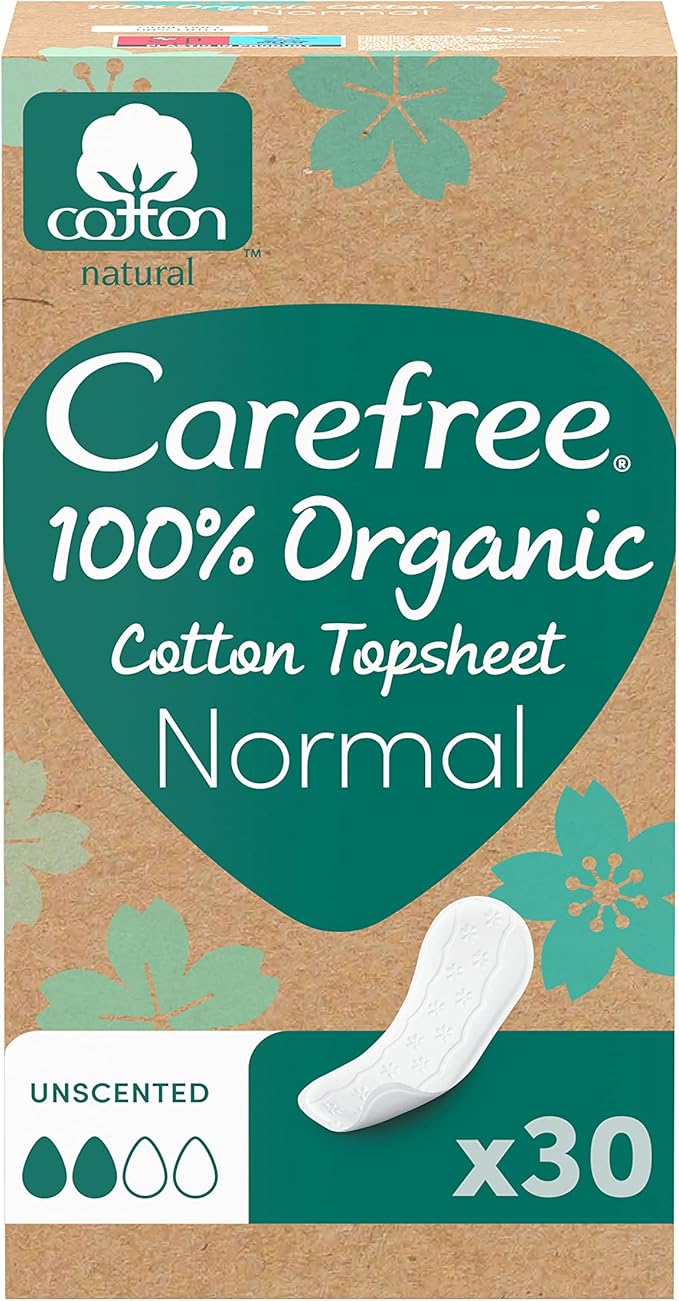 Carefree Organic Cotton Normal Panty Liners 30’s (u180252)