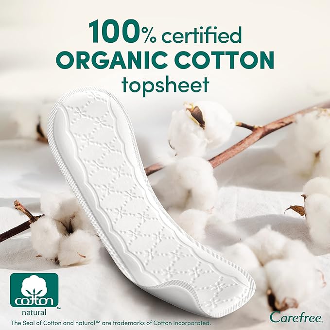 Carefree Organic Cotton Long Panty Liners 24’s (u180253)