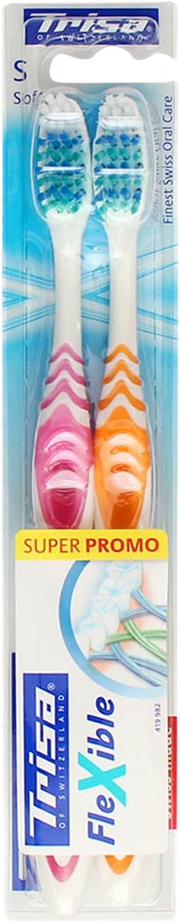 Trisa Swiss Made Flexible Toothbrush Soft Buy 1 Get 1 Free Bundle Offer