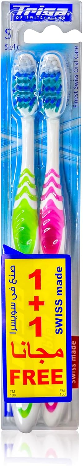 Trisa Swiss Made Pearl Toothbrush Soft Buy 1 Get 1 Free Bundle Offer