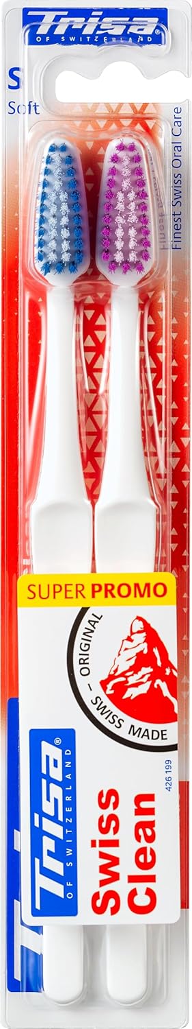 Trisa Swiss Made Swiss Clean Toothbrush Soft Buy 1 Get 1 Free Bundle Offer