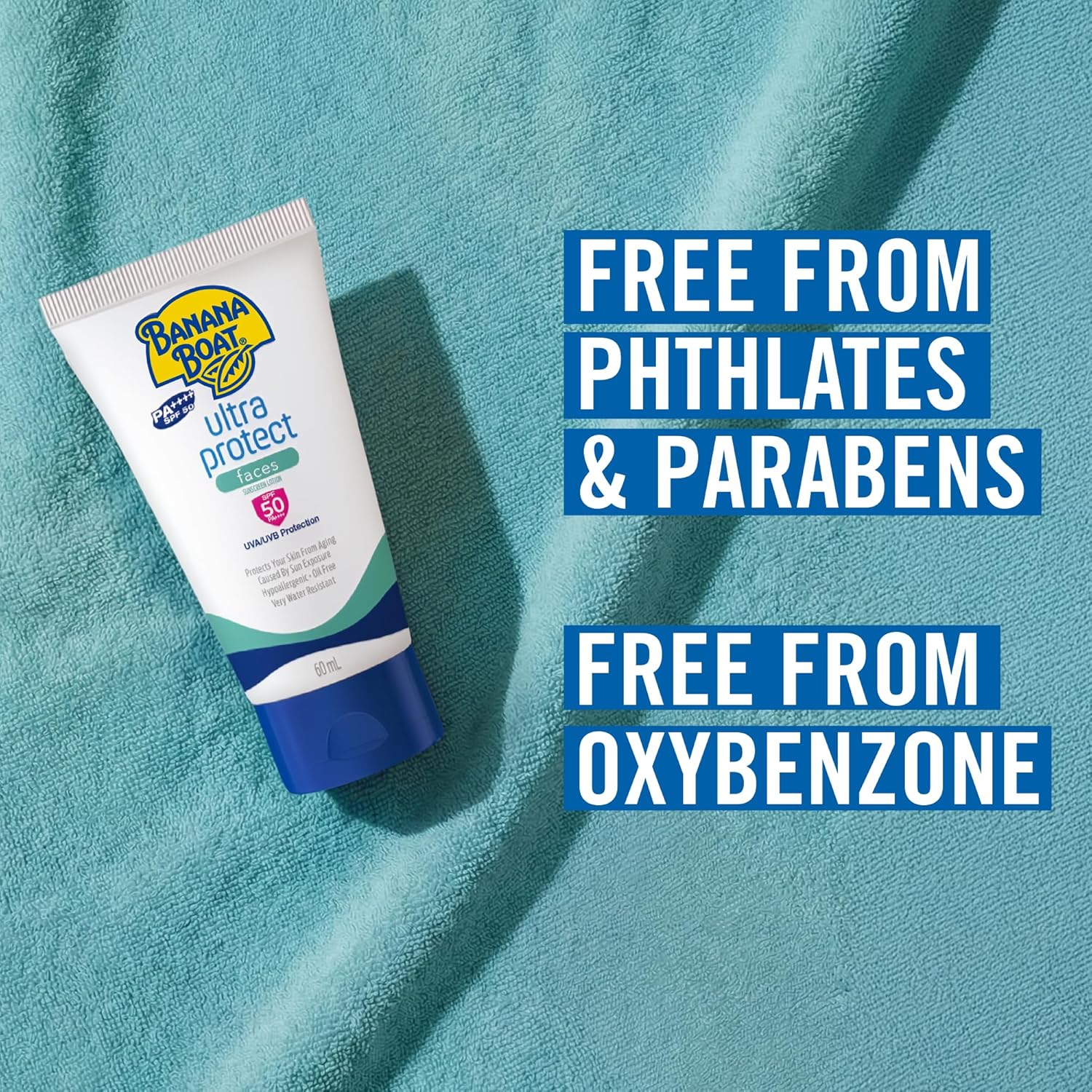 Banana Boat Ultra Protect Face Sunscreen Lotion Spf50 Pa++++ 60ml With Uva & Uvb Protection, Aloe Vera & Vitamin E, Lightweight Non-greasy Formula (1+1 Offer)
