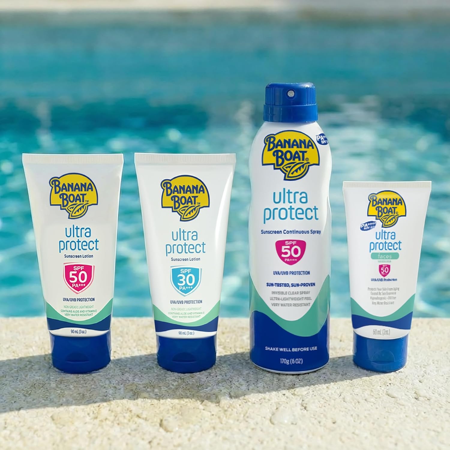 Banana Boat Ultra Protect Sunscreen Lotion Spf50 Pa++++ 90ml With Uva & Uvb Protection, Aloe Vera & Vitamin E, Lightweight Non-greasy & Very Water Resistant (1+1 Offer)
