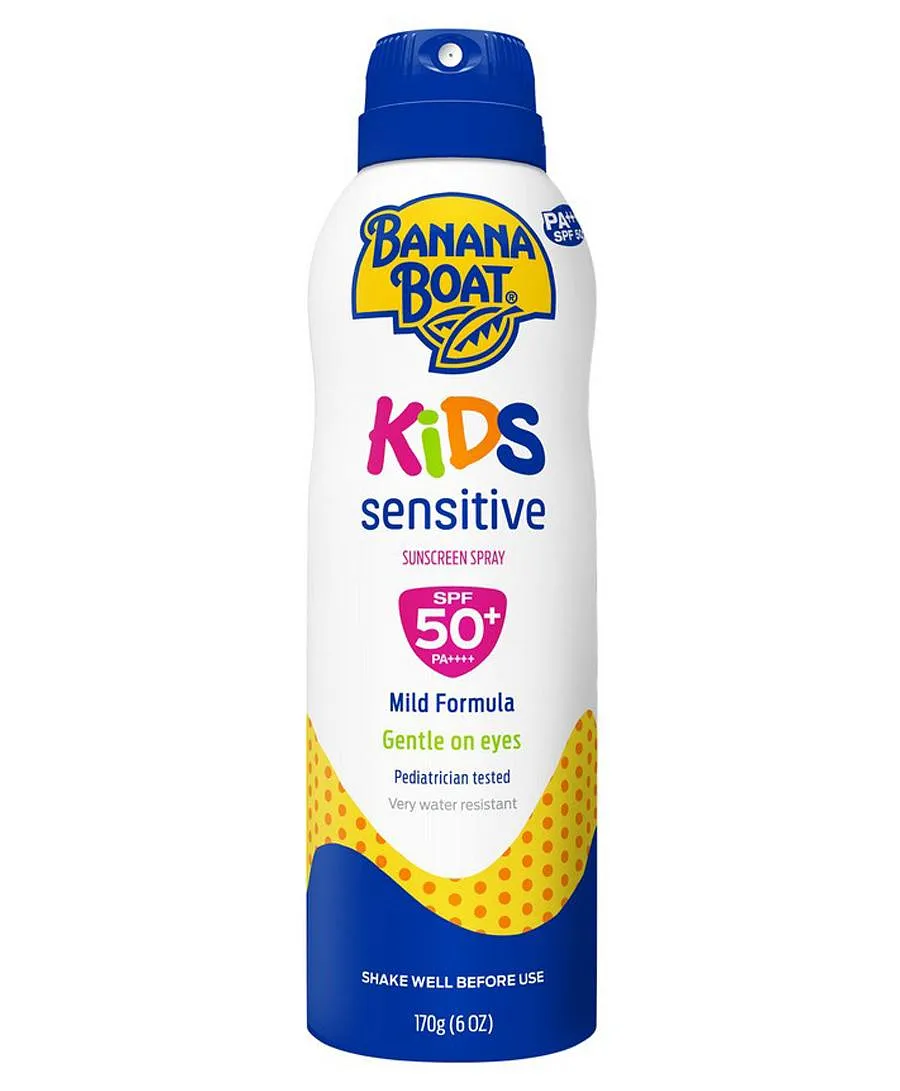 Banana Boat Kids Sensitive Sunscreen Spray SPF50+ PA++++ 170g Tear-Free Broad Spectrum UVA/UVB Protection
