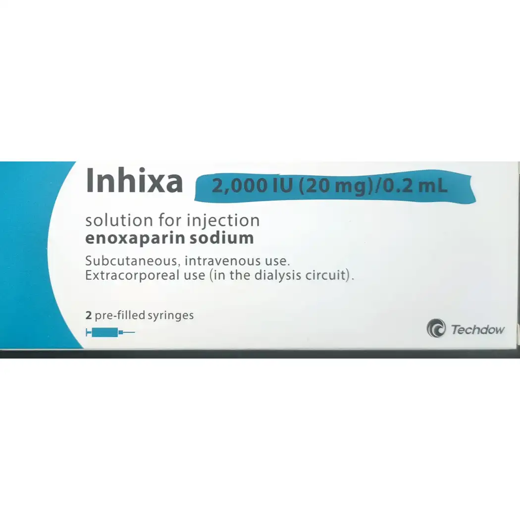 Inhixa Enoxaparin Sodium 2,000 Iu (20mg/0.2ml) Pre-filled Syringes 2's