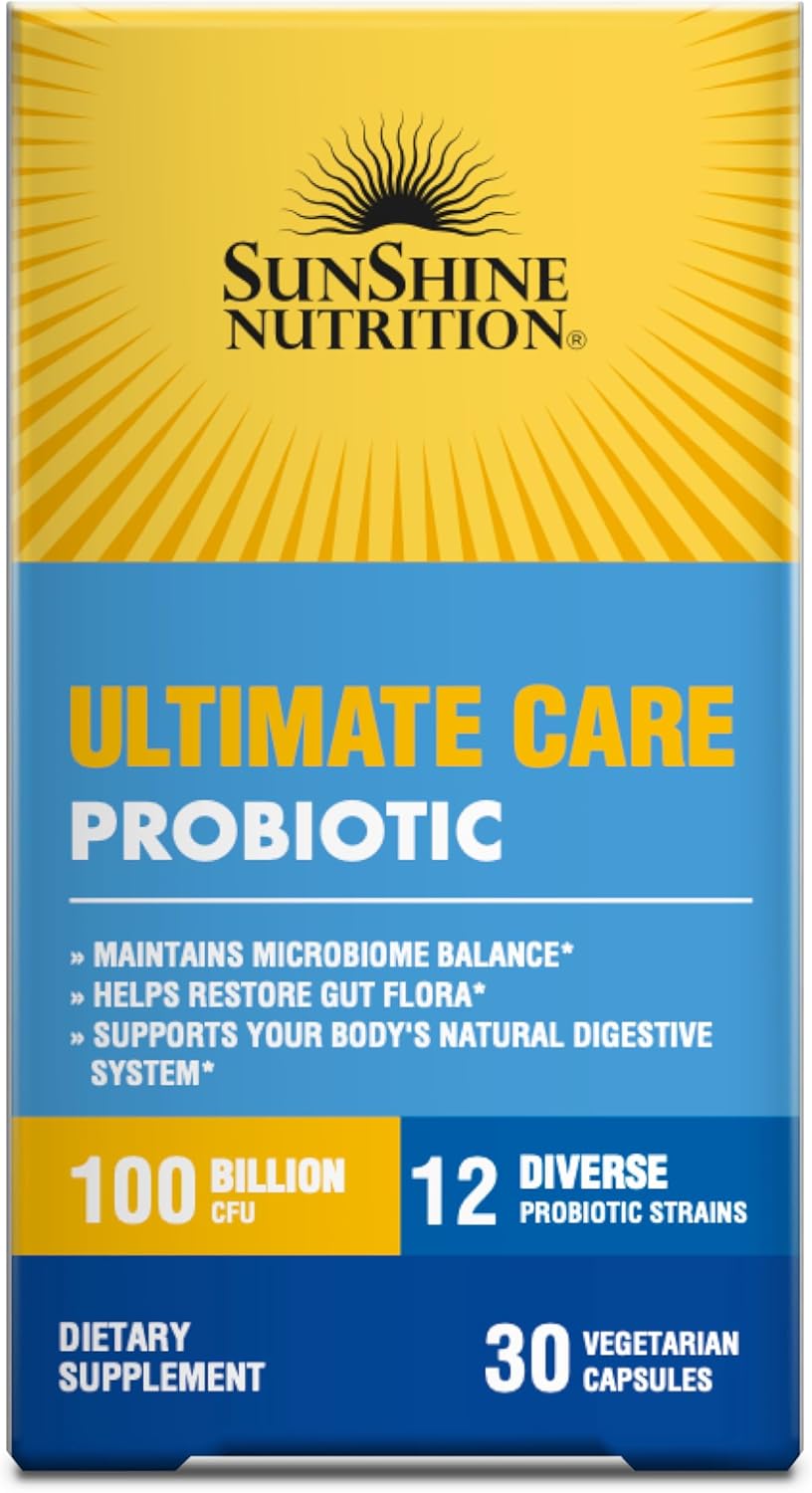 Sunshine Nutrition Ultimate Care Probiotic Veg Capsules For Digestive & Immune Support 30's