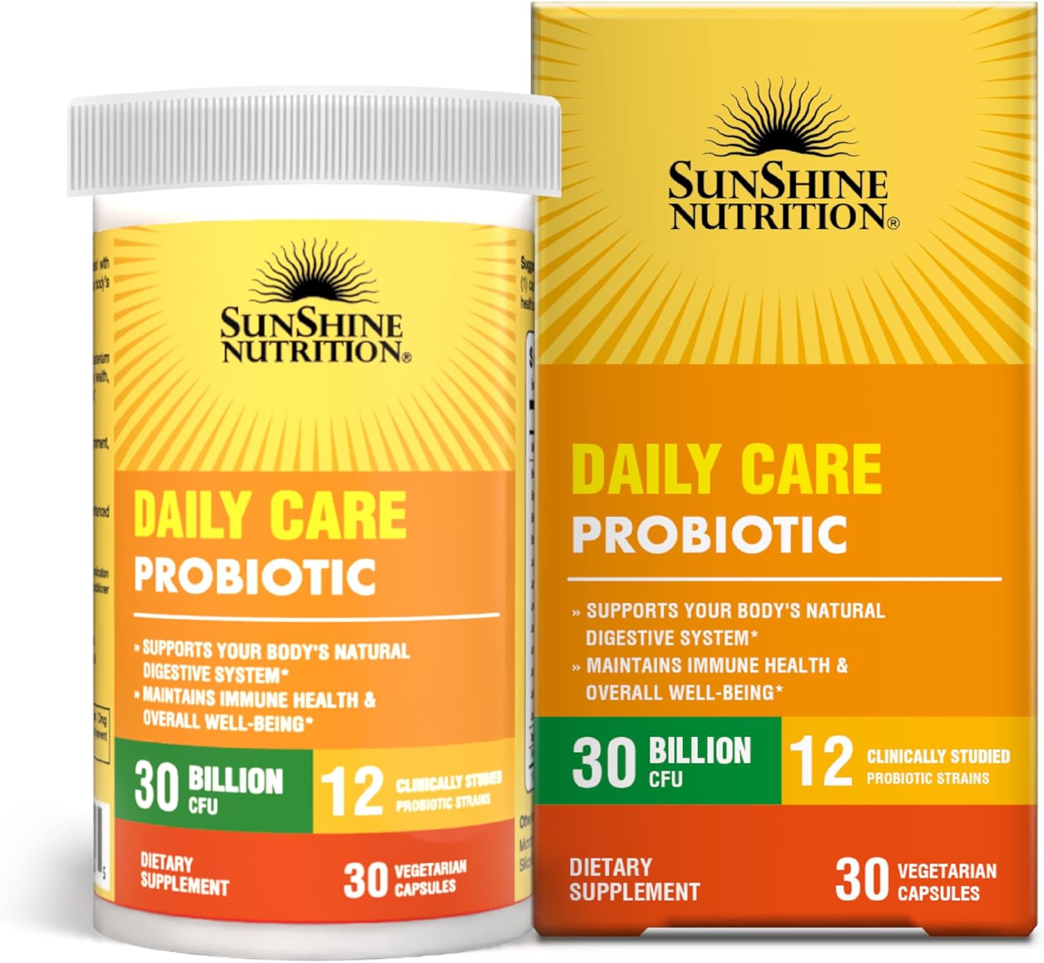 Sunshine Nutrition Daily Care Probiotic Veg Capsules For Everyday Digestive & Immune Support 30's