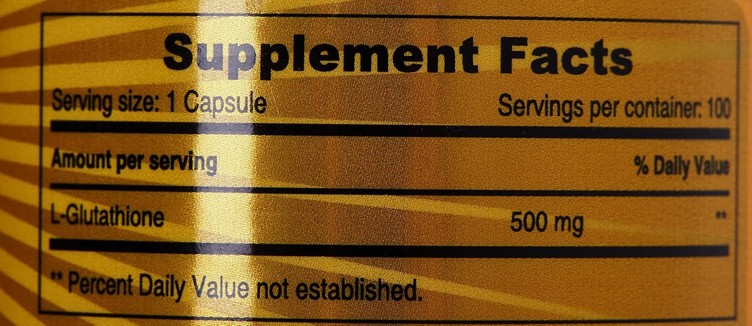 Sunshine L-glutathione 500mg Vegicaps - 100 Count