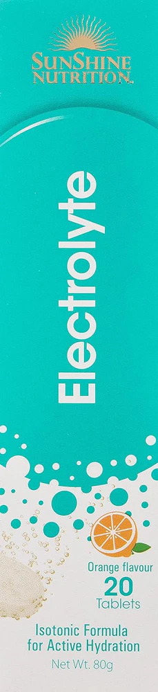 Sunshine N Electrolyte Effervescent Tablets Orange (20 Tabs)