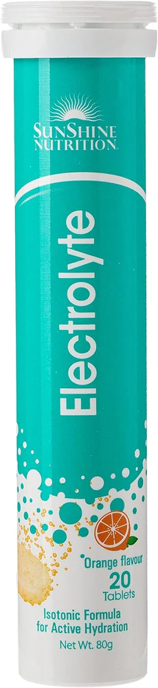 Sunshine N Electrolyte Effervescent Tablets Orange (20 Tabs)