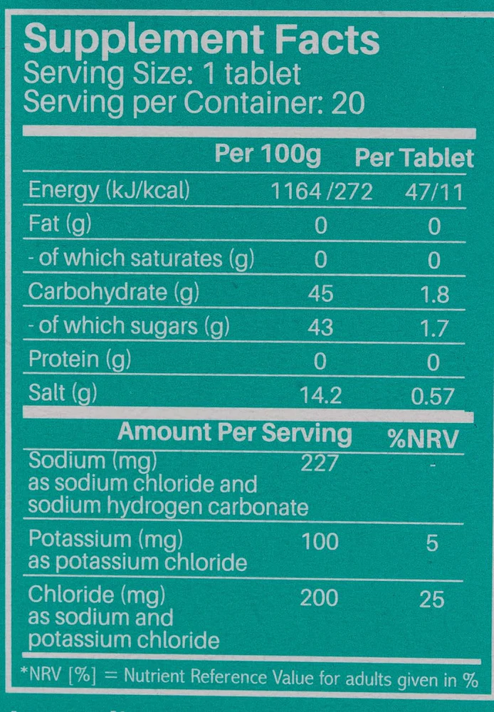 Sunshine N Electrolyte Effervescent Tablets Orange (20 Tabs)