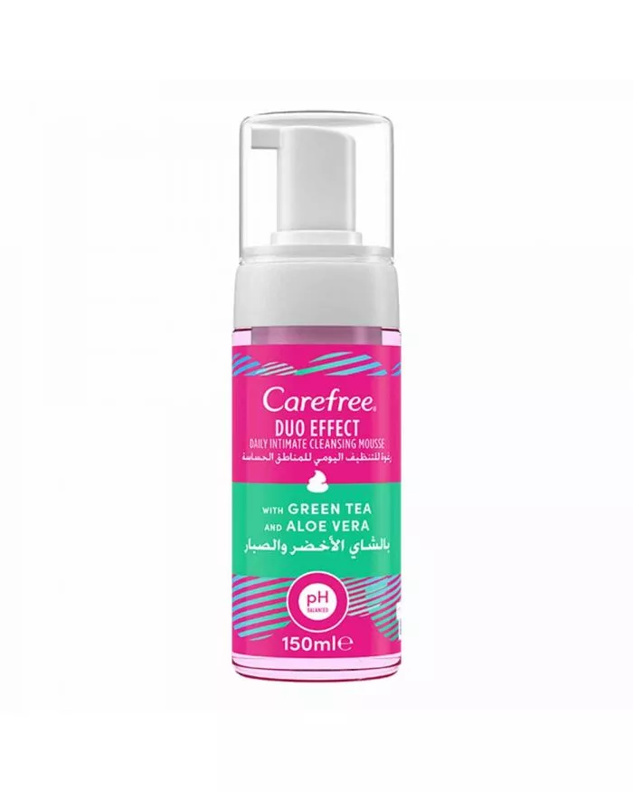 Carefree Daily Intimate Cleansing Mousse With Green Tea And Aloe Vera 150ml