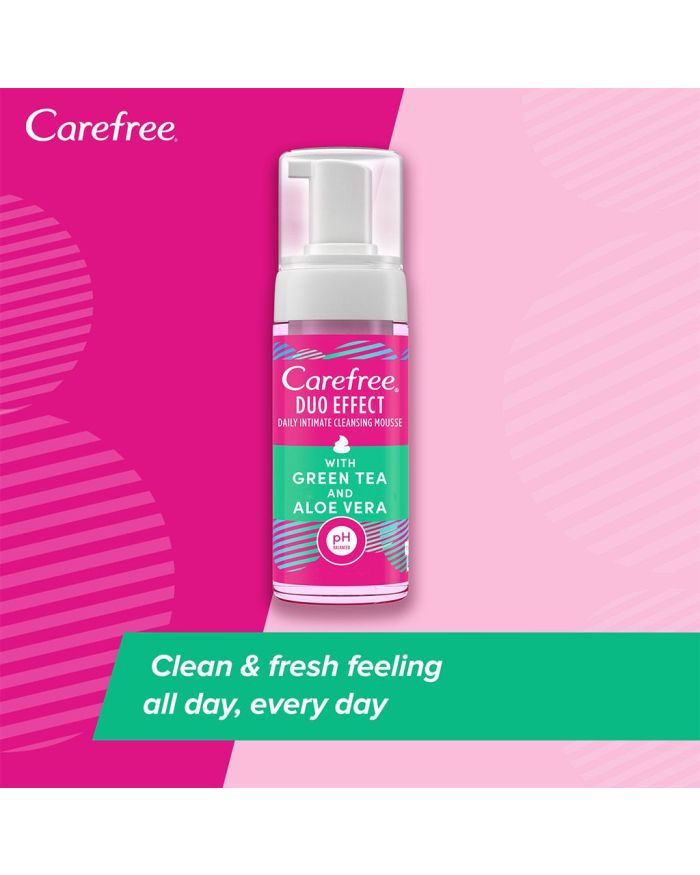 Carefree Daily Intimate Cleansing Mousse With Green Tea And Aloe Vera 150ml