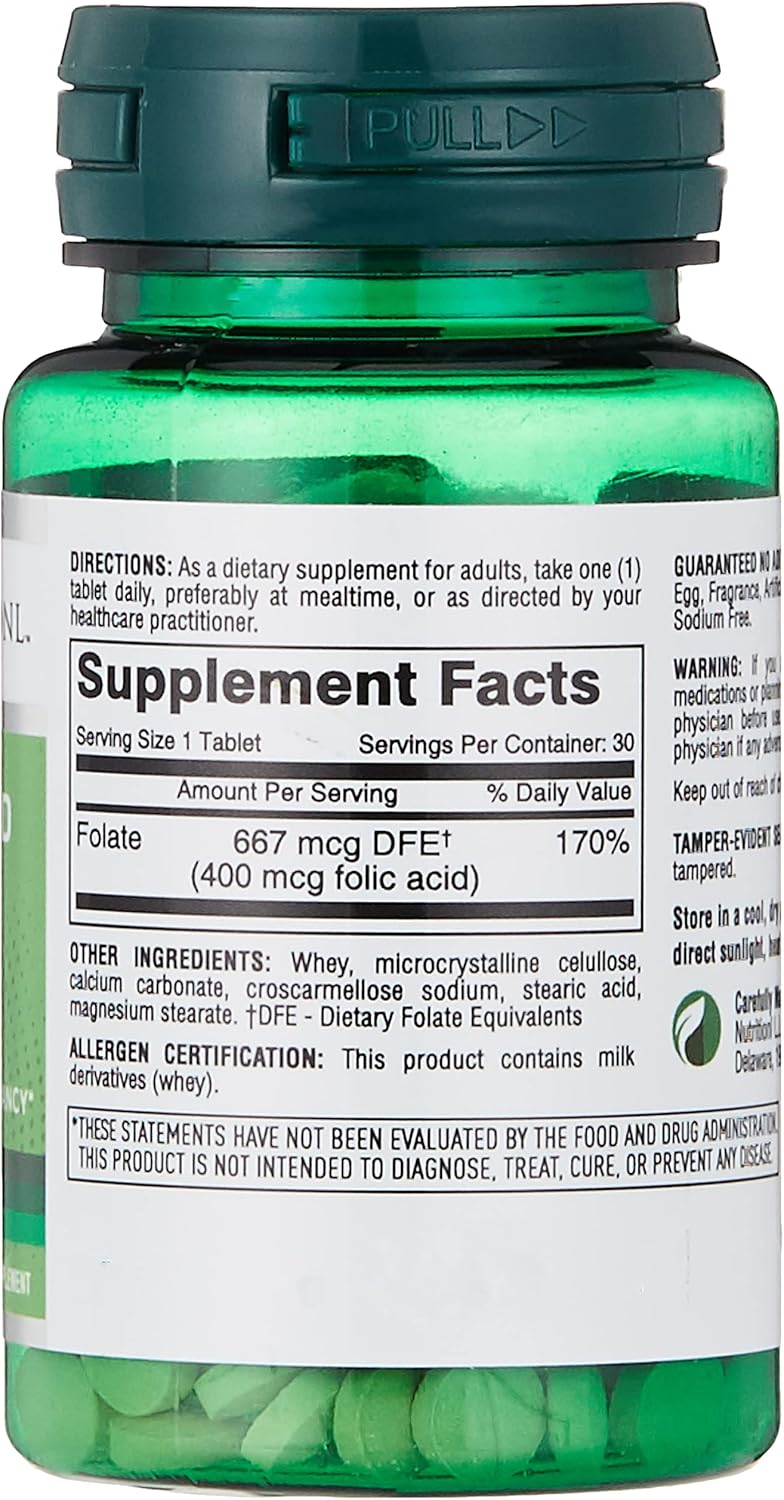 Nutritional Folic Acid Tablets 30's (08259) (dose To Verify: Master Shows 400 Mg)