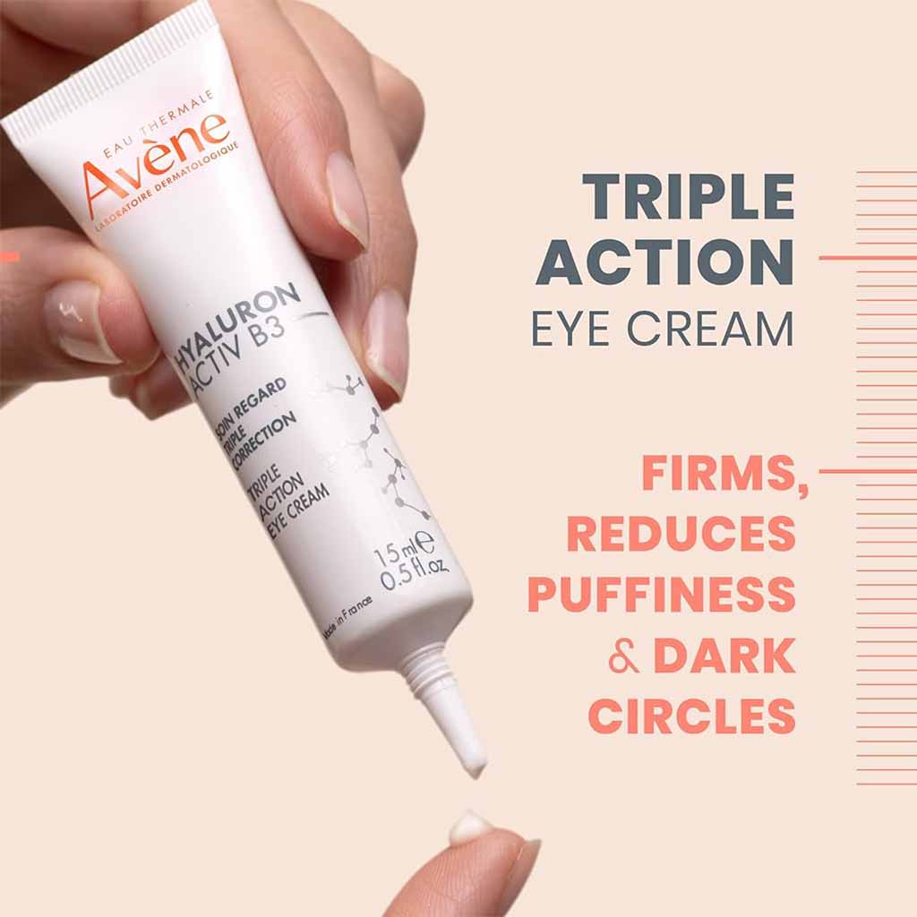 Avene Hyaluron Activ B3 Triple Correction Eye Cream With Niacinamide & Hyaluronic Acid For Wrinkles, Firmness & Dark Circles