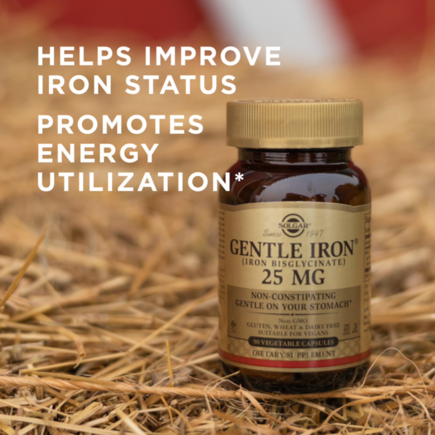 Solgar Gentle Iron 25mg 90 Vegetable Capsules For Iron Support & Energy