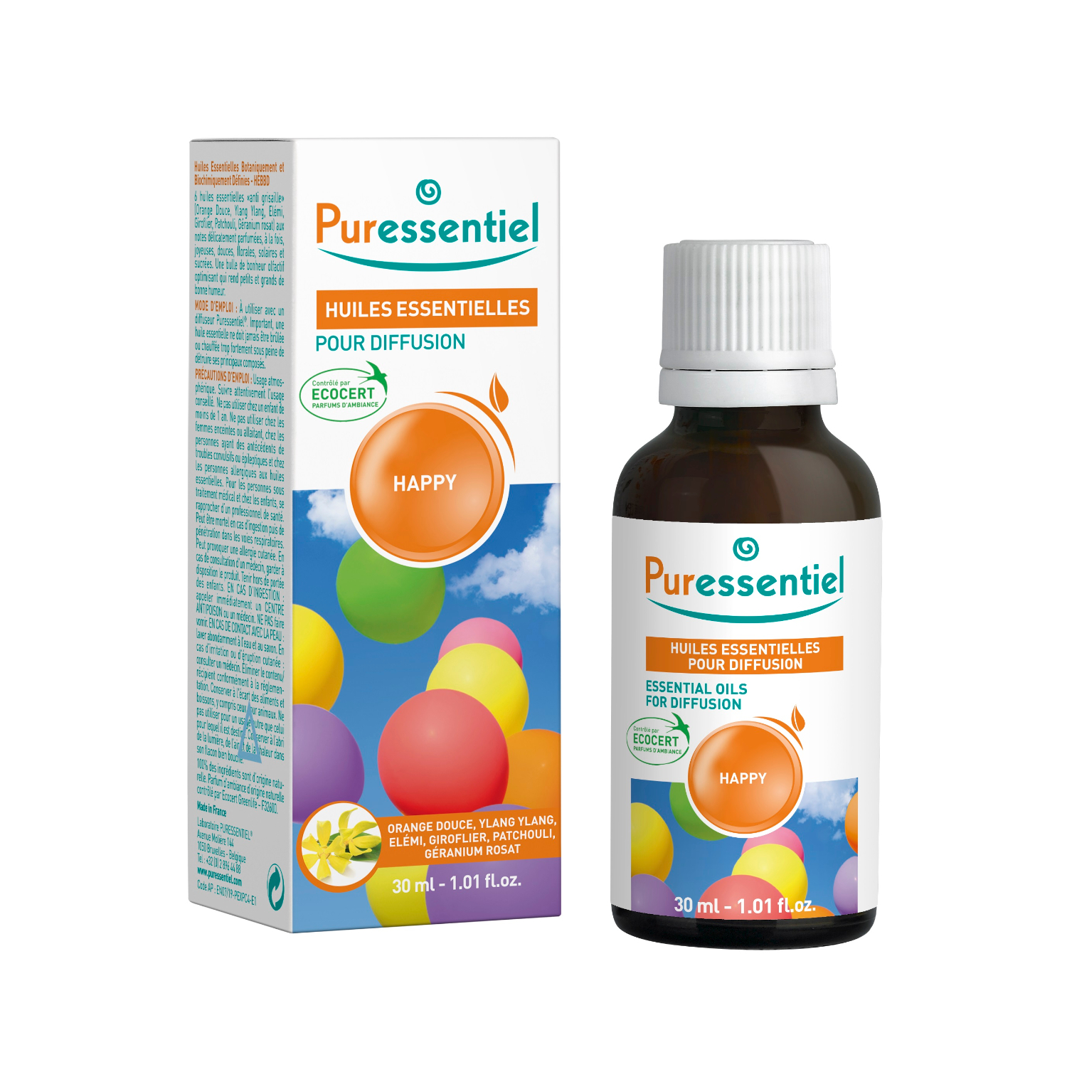Puressentiel Essential Oils Diffusion Blend – Happy (30 Ml)