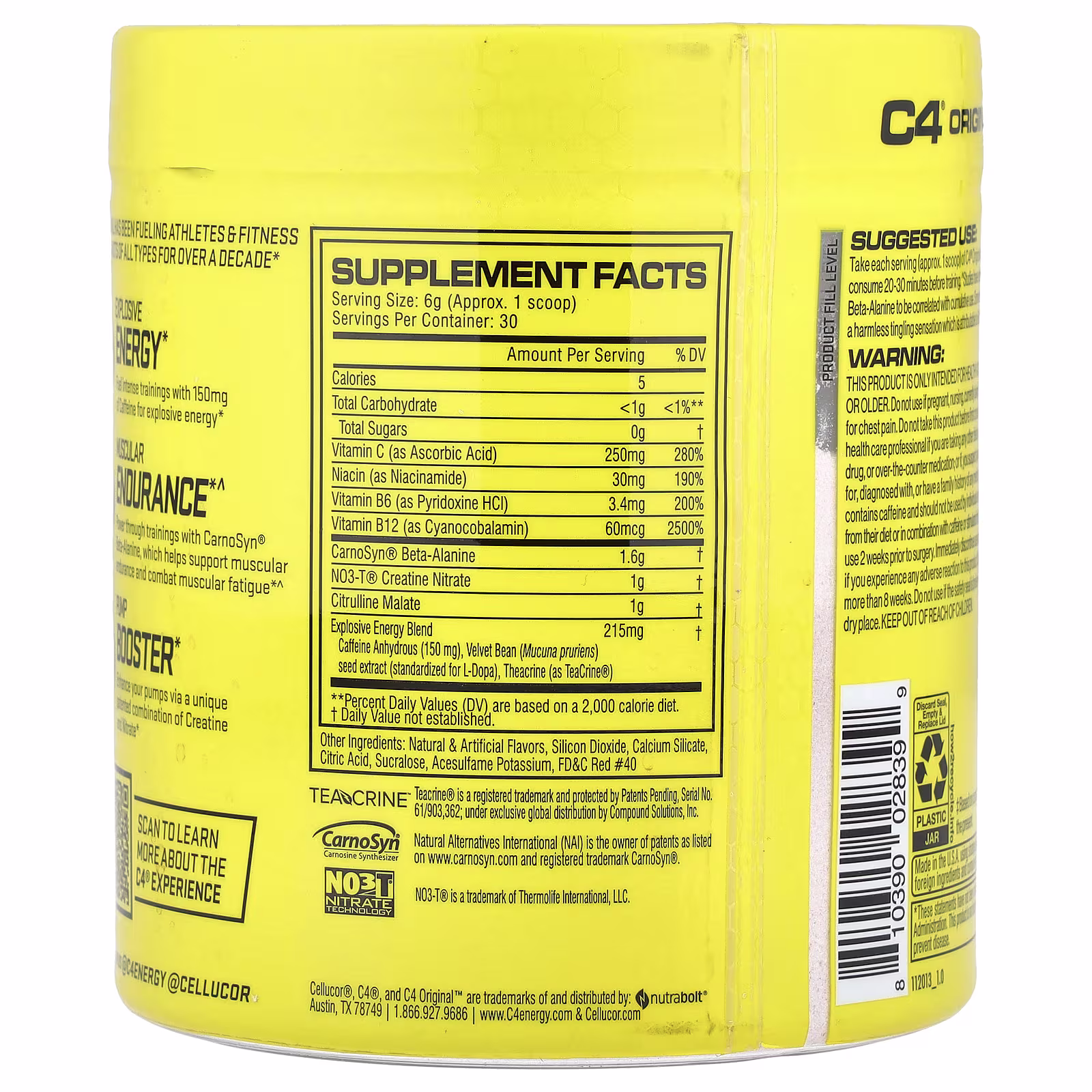 Cellucor C4 Original Id Series Pre-workout Fruit Punch 30 Servings (185g) For Energy, Focus & Performance