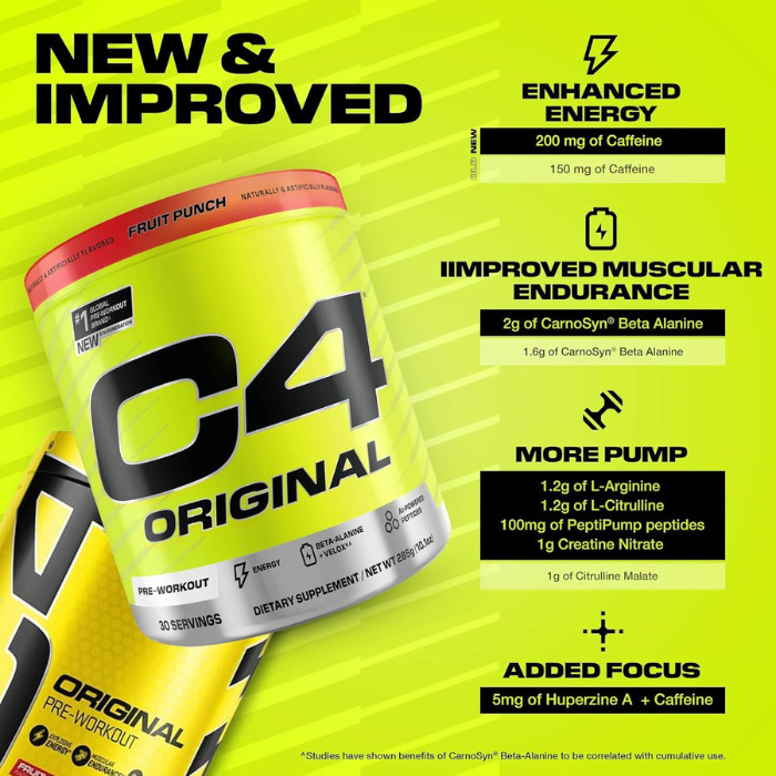 Cellucor C4 Original Id Series Pre-workout Fruit Punch 30 Servings (185g) For Energy, Focus & Performance