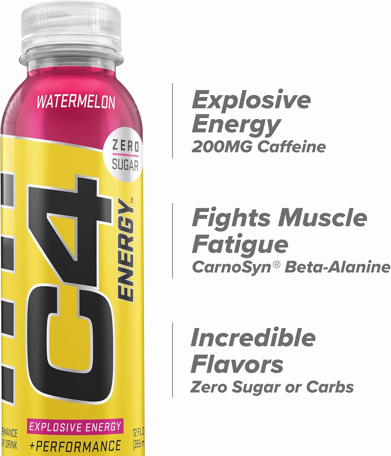 Cellucor C4 Energy Zero Sugar Pre-workout Drink With Beta-alanine Watermelon 355ml For Energy & Performance