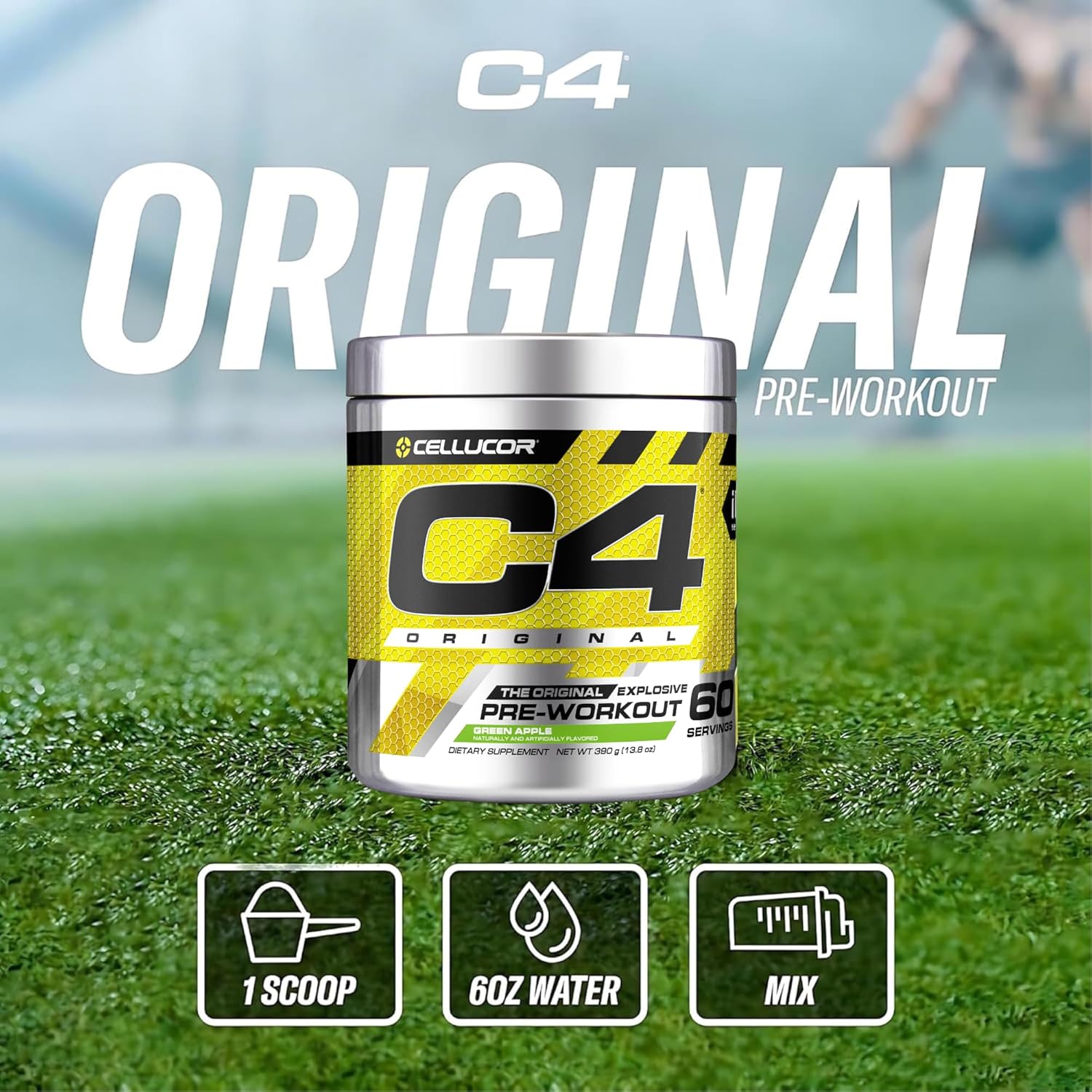 Cellucor C4 Original Pre-workout Green Apple 50 Servings For Energy, Focus & Performance