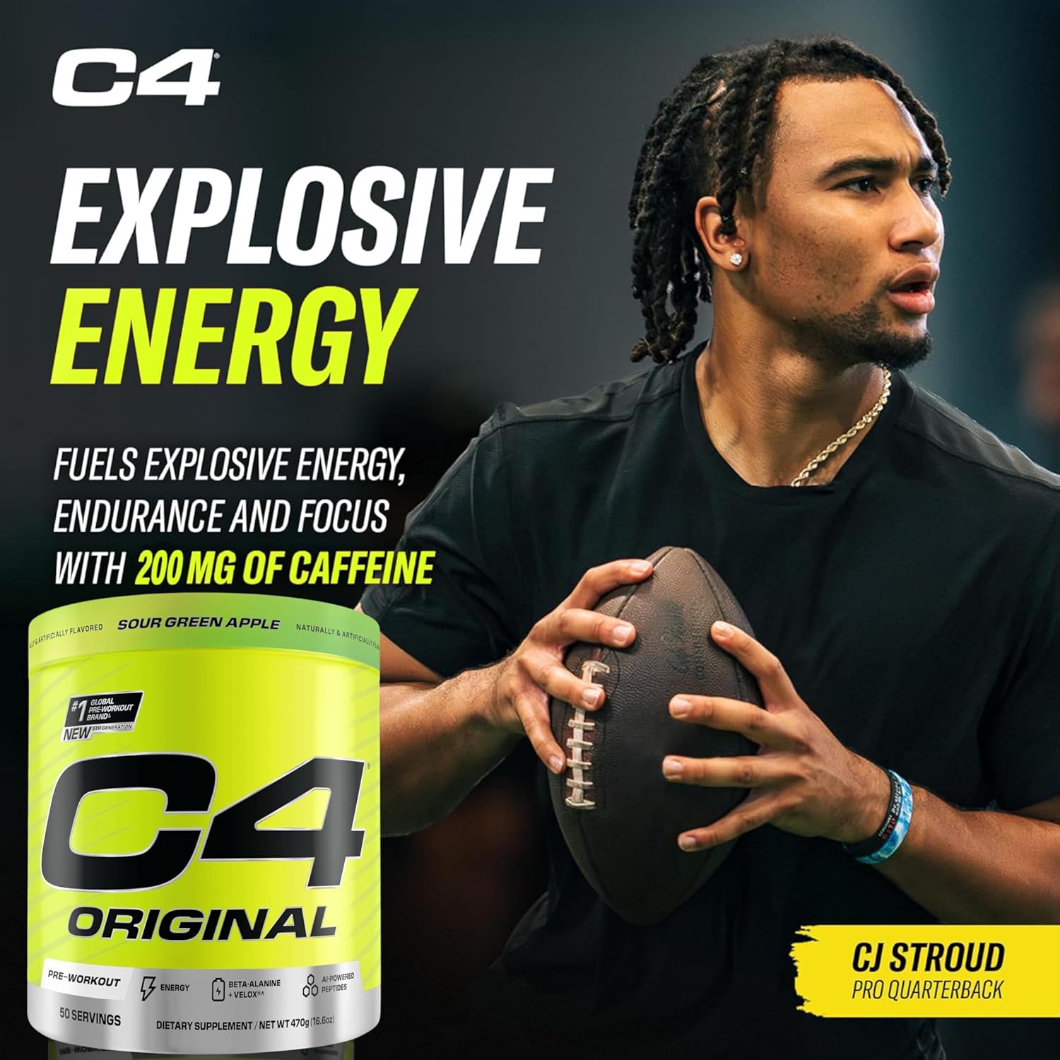 Cellucor C4 Original Pre-workout Green Apple 50 Servings For Energy, Focus & Performance