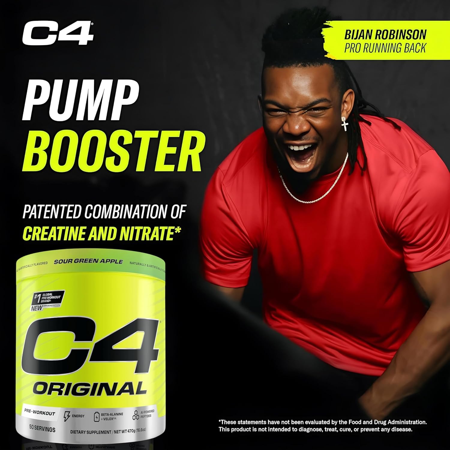 Cellucor C4 Original Pre-workout Green Apple 50 Servings For Energy, Focus & Performance