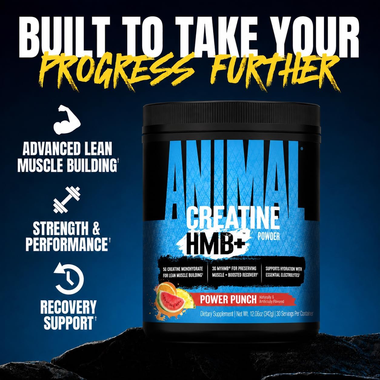 Universal Nutrition Animal Creatine Hmb+ Power Punch 342g With Creatine Monohydrate & Hmb For Strength, Power & Recovery