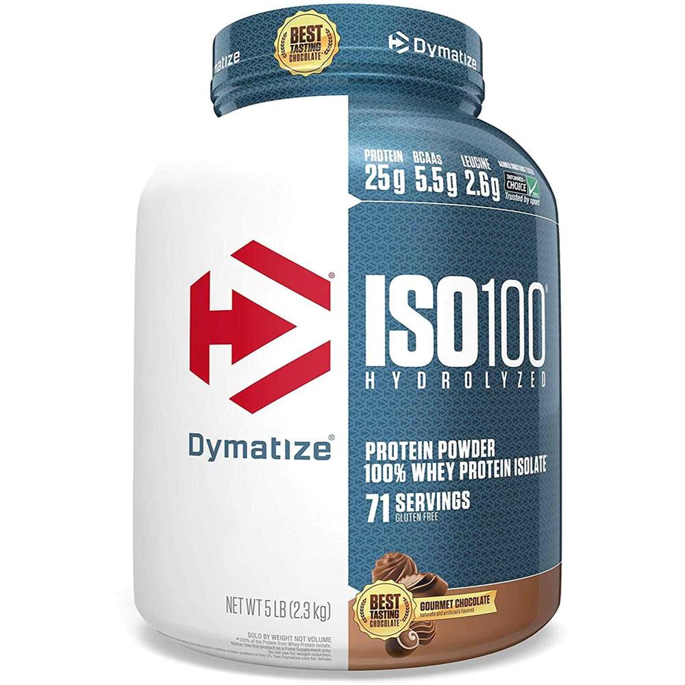 Dymatize Iso100 Hydrolyzed Whey Protein Isolate Gourmet Chocolate 5lb (2.27kg) – 25g Protein For Fast Muscle Recovery & Lean Muscle Support