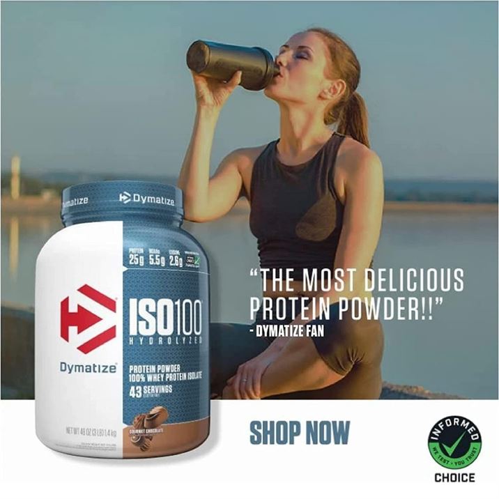 Dymatize Iso100 Hydrolyzed Whey Protein Isolate Gourmet Vanilla 5lb (2.27kg) – 25g Protein For Fast Muscle Recovery & Lean Muscle Support