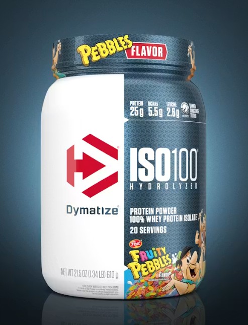 Dymatize Iso100 Hydrolyzed Whey Protein Fruity Pebbles 20 Servings 1.3lb (600g) With 25g Protein & 5.5g Bcaas For Fast-absorbing Muscle Recovery