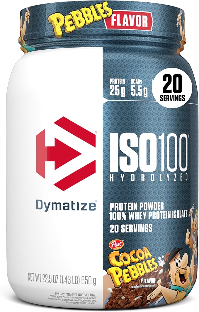 Dymatize Iso100 Hydrolyzed Whey Protein Cocoa Pebbles 20 Servings 1.3lb (600g) With 25g Protein & 5.5g Bcaas For Fast-absorbing Muscle Recovery