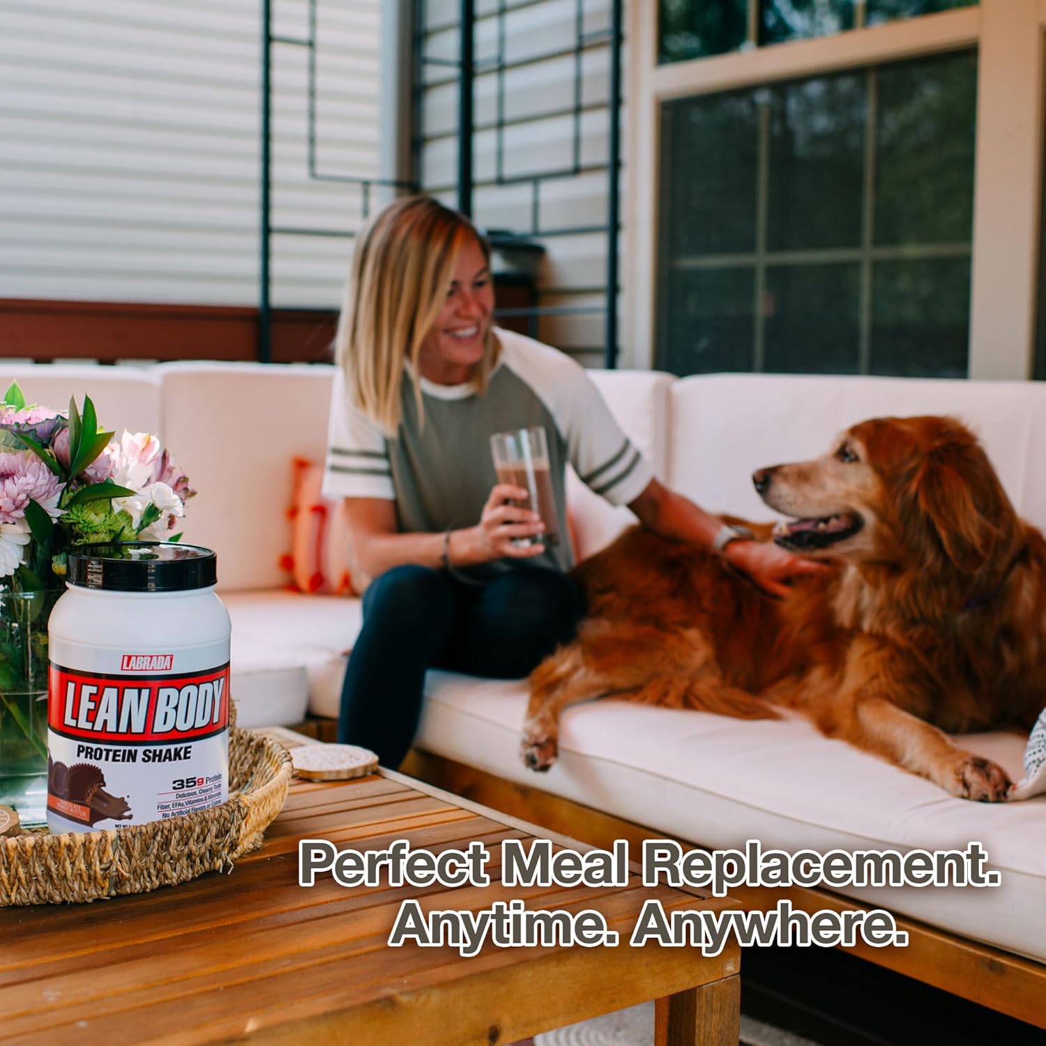 Labrada Lean Body Meal Replacement Shake Chocolate Peanut Butter For Weight Management & Nutrition Support 2.47lb