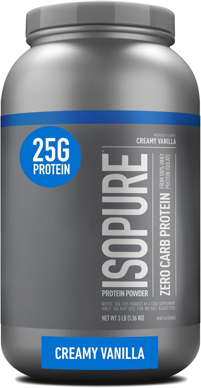 Isopure Zero Carb Whey Protein Powder Creamy Vanilla For Lean Muscle Support 3lb