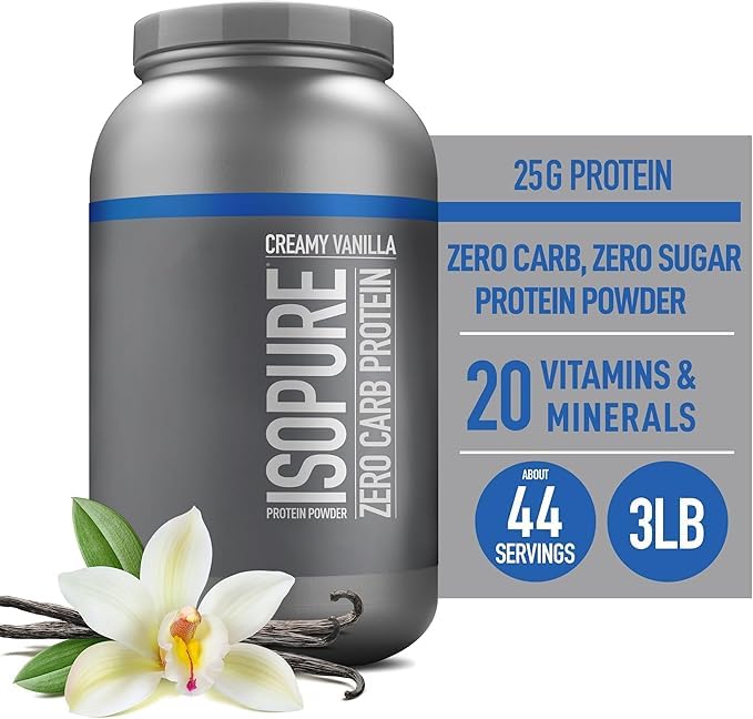 Isopure Zero Carb Whey Protein Powder Creamy Vanilla For Lean Muscle Support 3lb