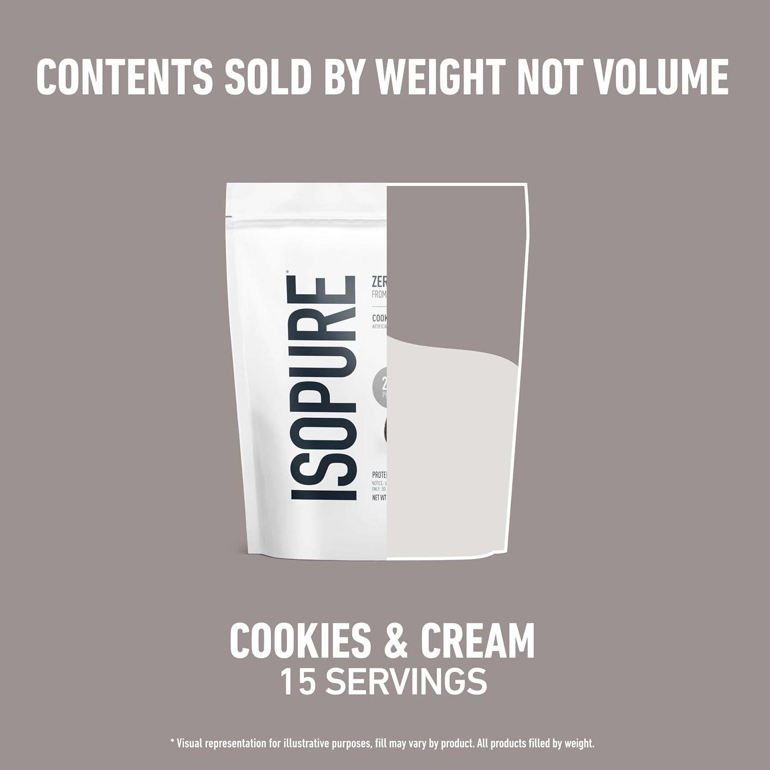 Natures Best Isopure Zero Carb Whey Protein Isolate Cookies & Cream 1lb – 25g Protein For Muscle Support & Recovery