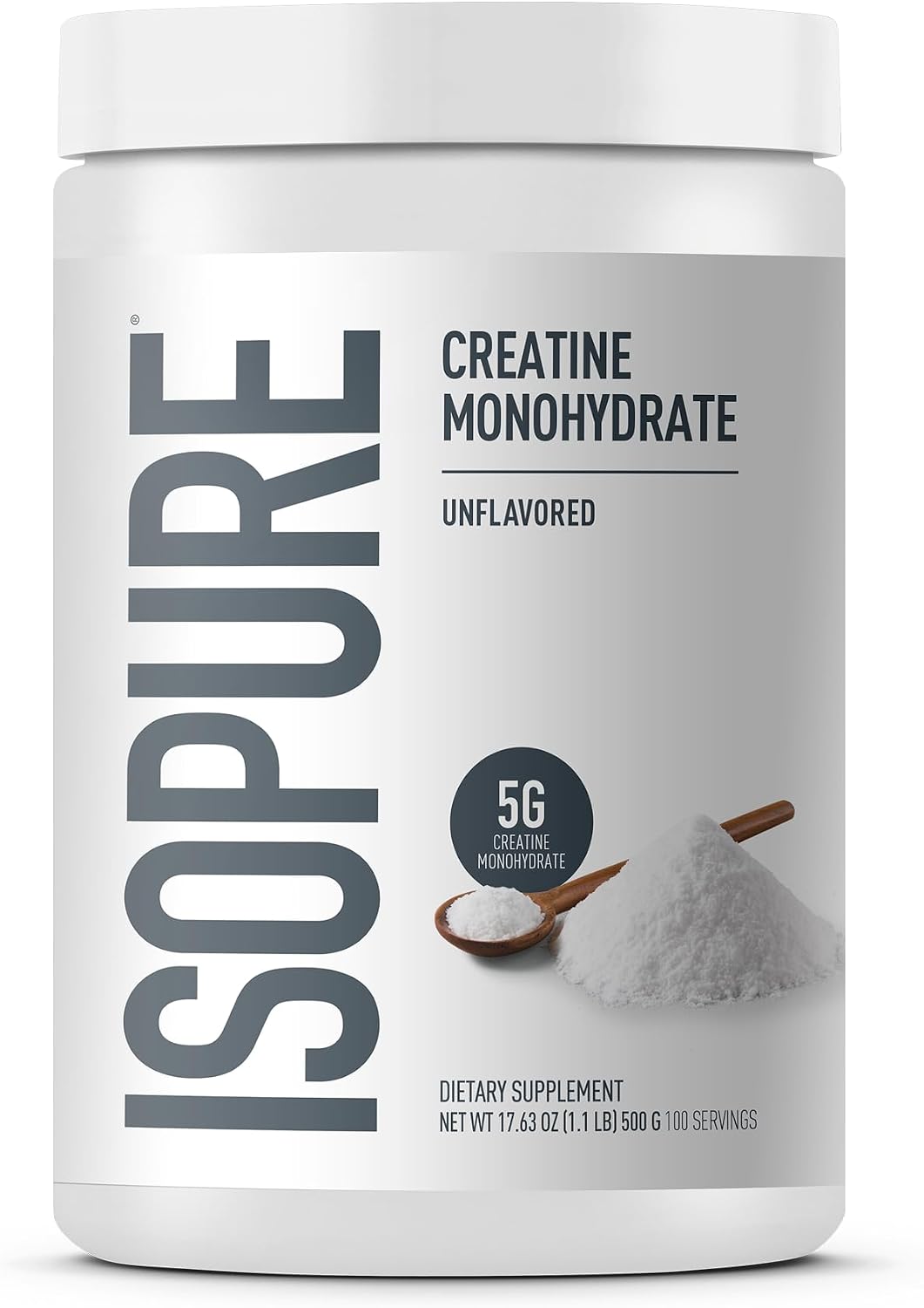 Natures Best Isopure Creatine Monohydrate Unflavoured 500g – 5g Pure Creatine For Strength & Power