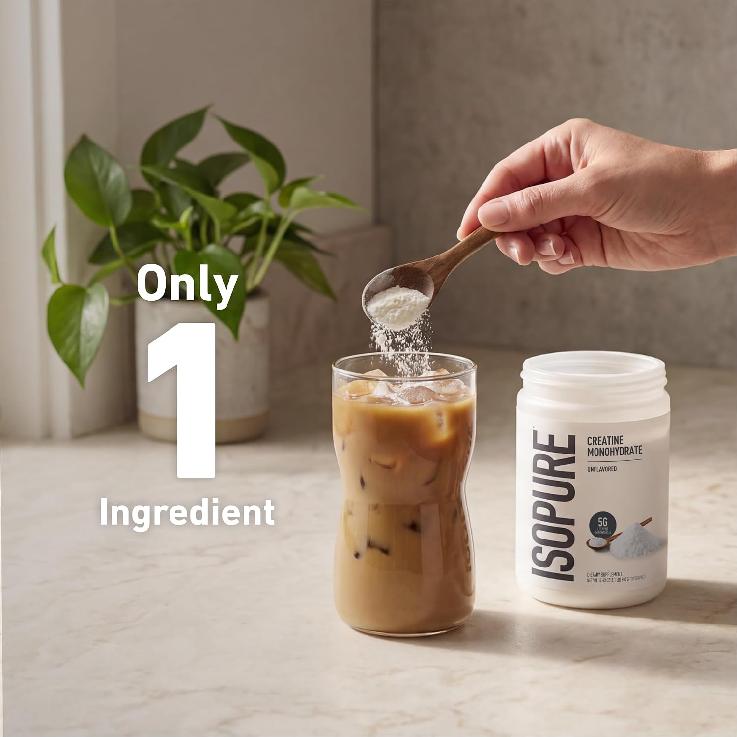 Natures Best Isopure Creatine Monohydrate Unflavoured 500g – 5g Pure Creatine For Strength & Power
