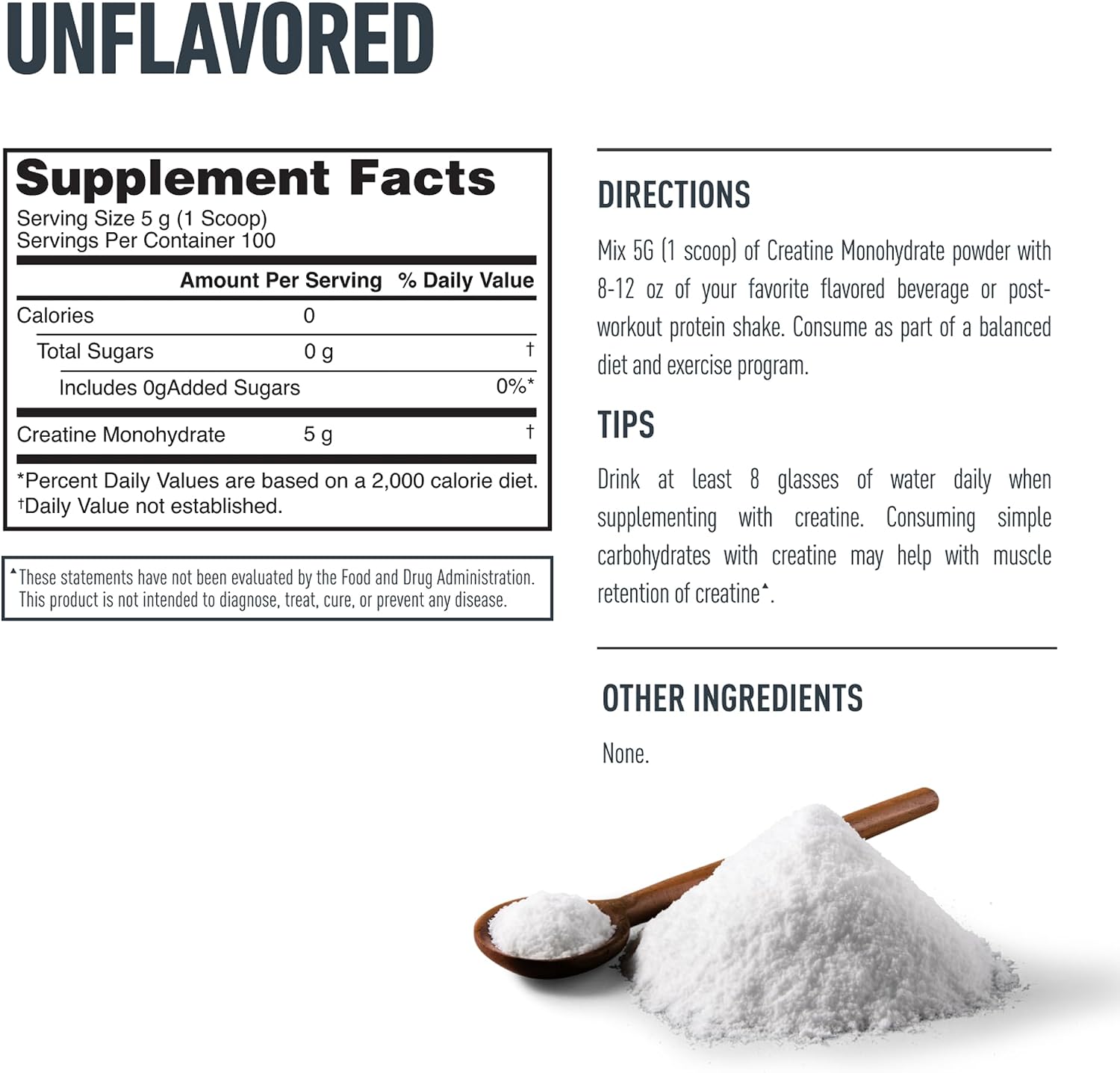 Natures Best Isopure Creatine Monohydrate Unflavoured 500g – 5g Pure Creatine For Strength & Power