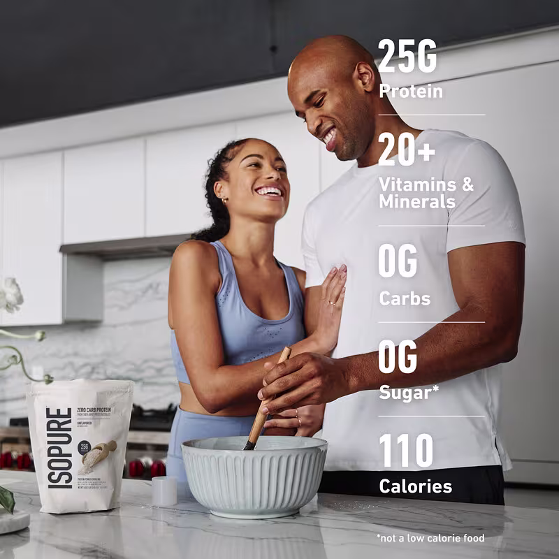 Nature's Best Isopure Zero Carb Whey Protein Isolate Natural Unflavored 3lb – 25g Protein For Muscle Recovery & Lean Nutrition